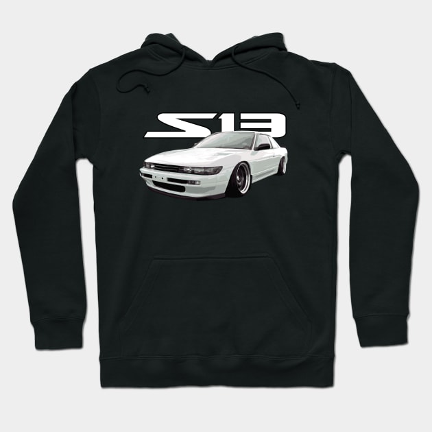 JDM s13 coupe super white 180 Hoodie by cowtown_cowboy